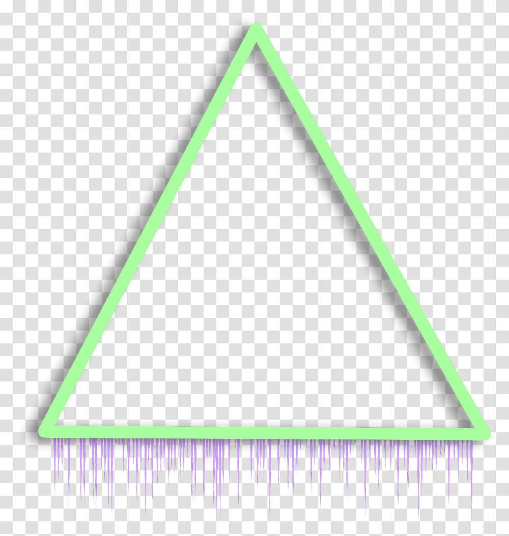 Green Glow Neon Outline, Triangle Transparent Png