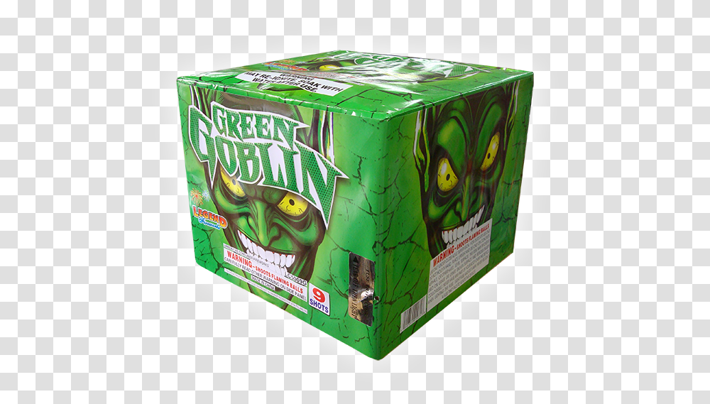 Green Goblin 9 Shot Legend Green Goblin Firework, Box, Plant, Legend Of Zelda, Beverage Transparent Png
