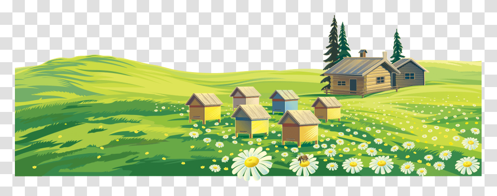 Green Grass Clipart Rural Landscape, Nature, Outdoors, Countryside, Building Transparent Png