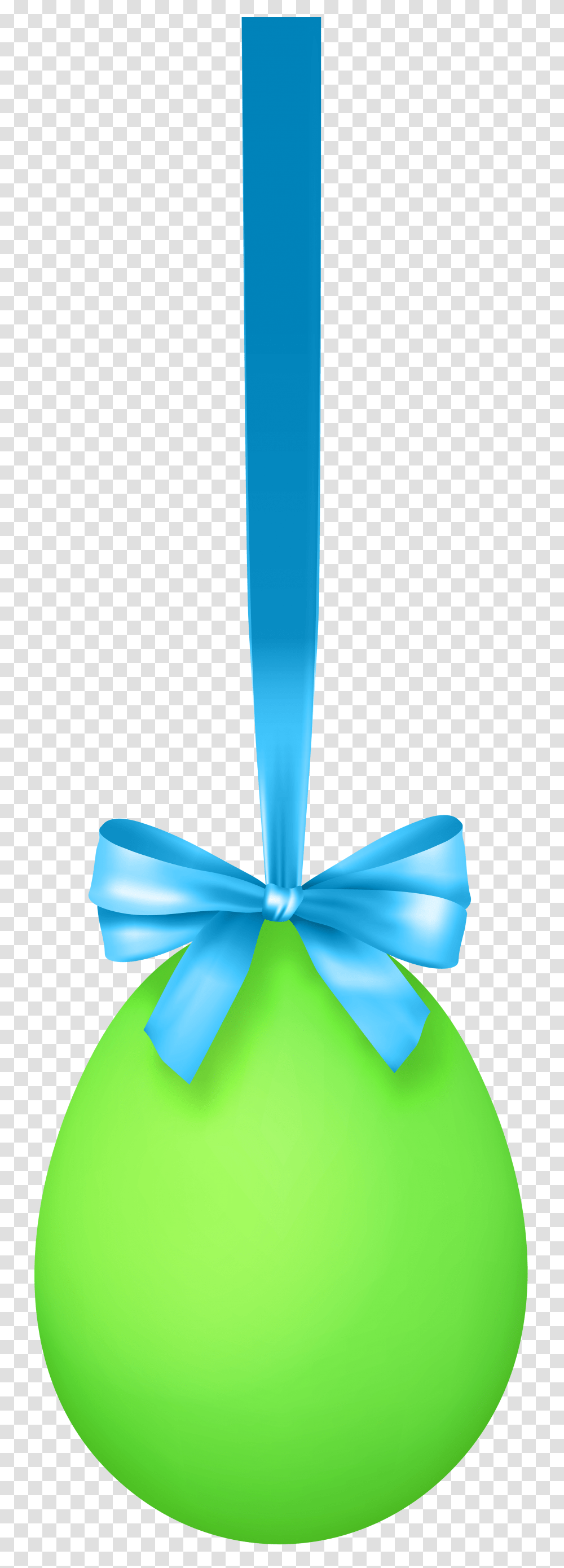Green Hanging Easter Egg With Bow Clip Art Image, Gift Transparent Png