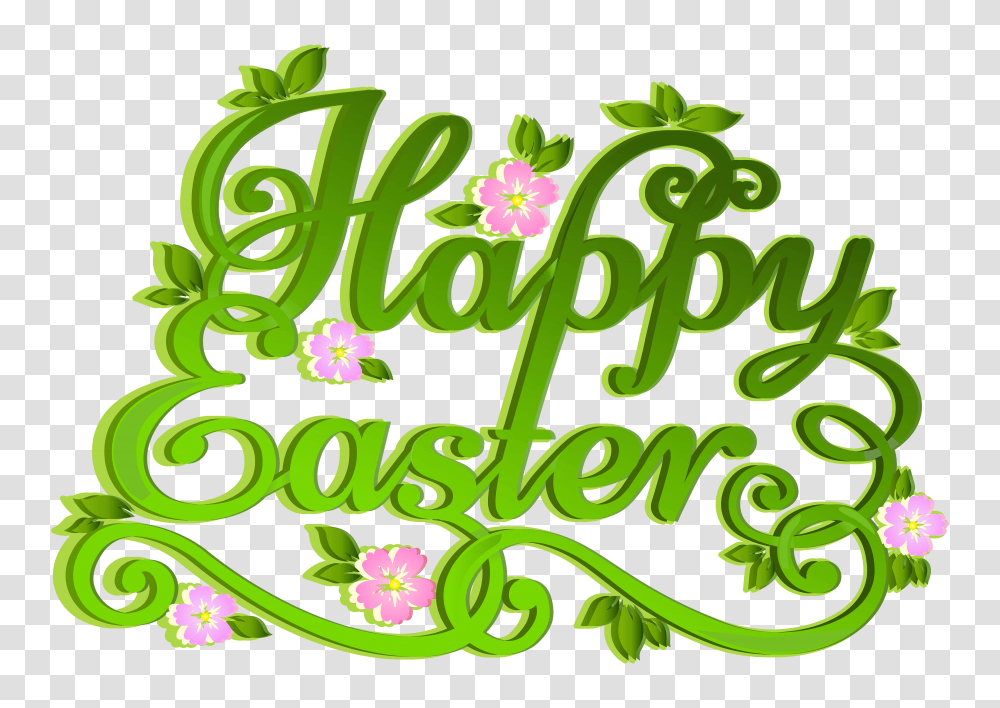 Green Happy Easter Clip Art Gallery, Floral Design, Pattern Transparent Png