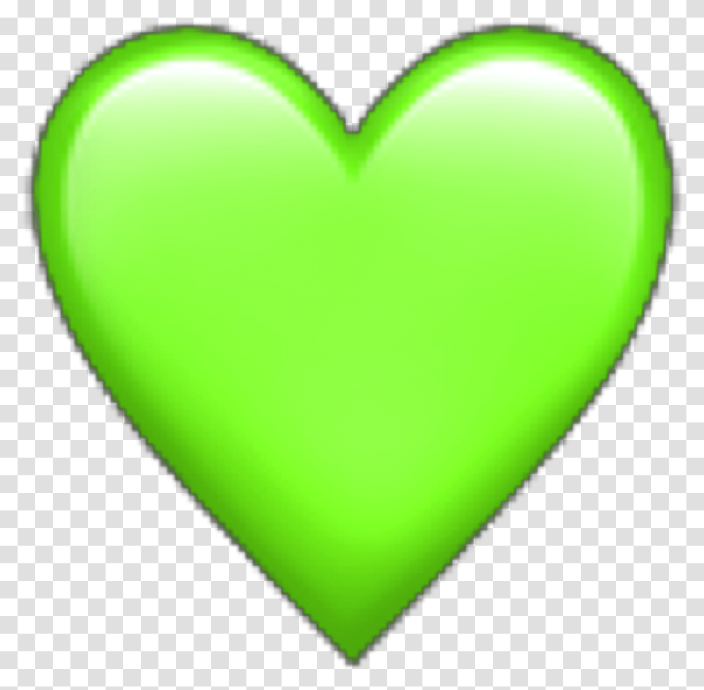 Green Heart Emoji Iphone Freetoedit Heart, Balloon, Tennis Ball, Sport, Sports Transparent Png