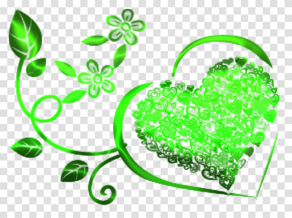 Green Heart, Light, Plant Transparent Png