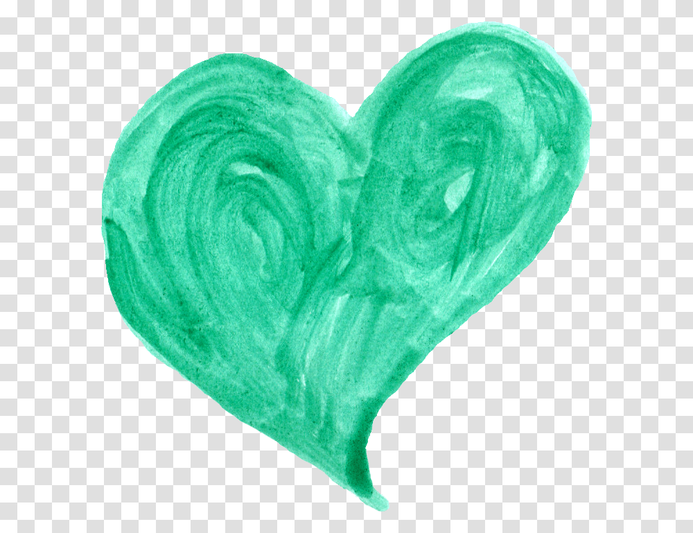Green Heart Green Watercolor Heart, Sweets, Food, Confectionery, Pillow Transparent Png
