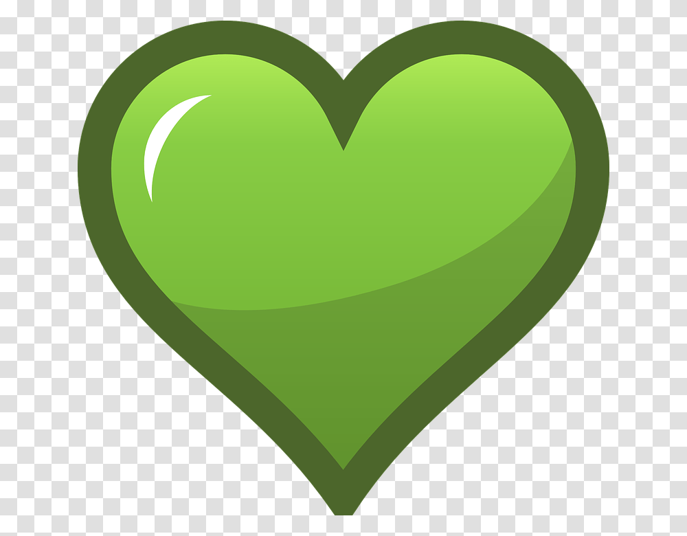 Green Heart Icon Free, Tennis Ball, Sport, Sports, Pillow Transparent Png
