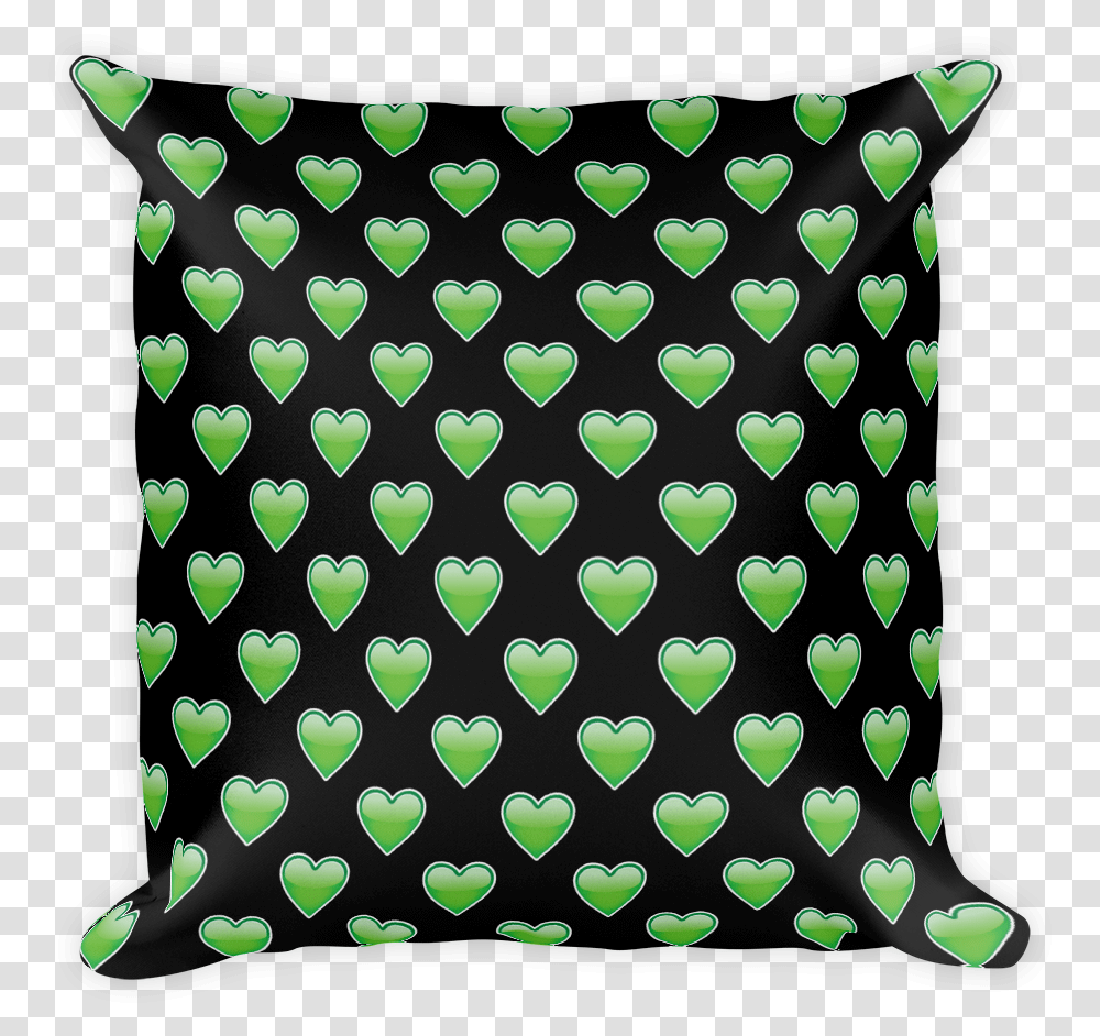 Green Heart Just Emoji Grey And White Star Background, Pillow, Cushion, Rug, Bag Transparent Png