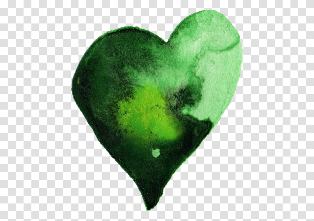 Green Heart Water Color Watercolor Painting, Tennis Ball, Sport, Sports, Plant Transparent Png