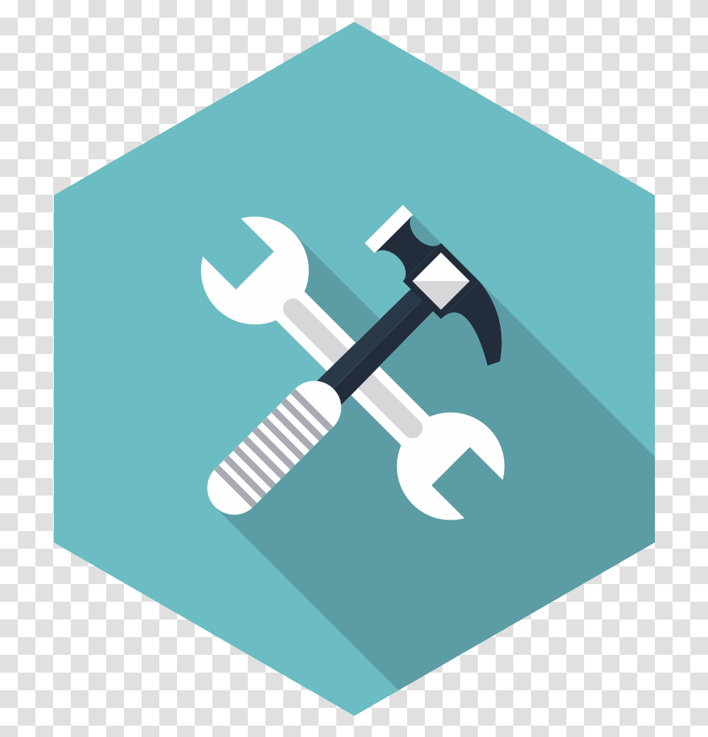 Green Hexagon Rebuild Icon, Hammer, Tool Transparent Png