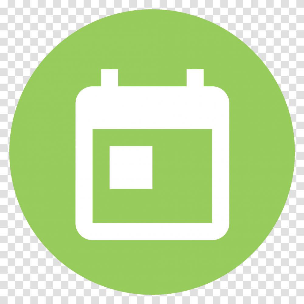 Green Icon With A White Calendar Icon In The Middle Icon, First Aid, Electronics, Label Transparent Png