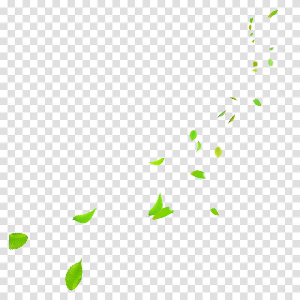 Green Leaves Falling Fall Green Leaves, Confetti, Paper Transparent Png