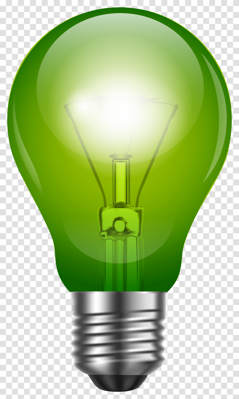 Green Light Bulb Clip Art Green Light Bulb Transparent Png