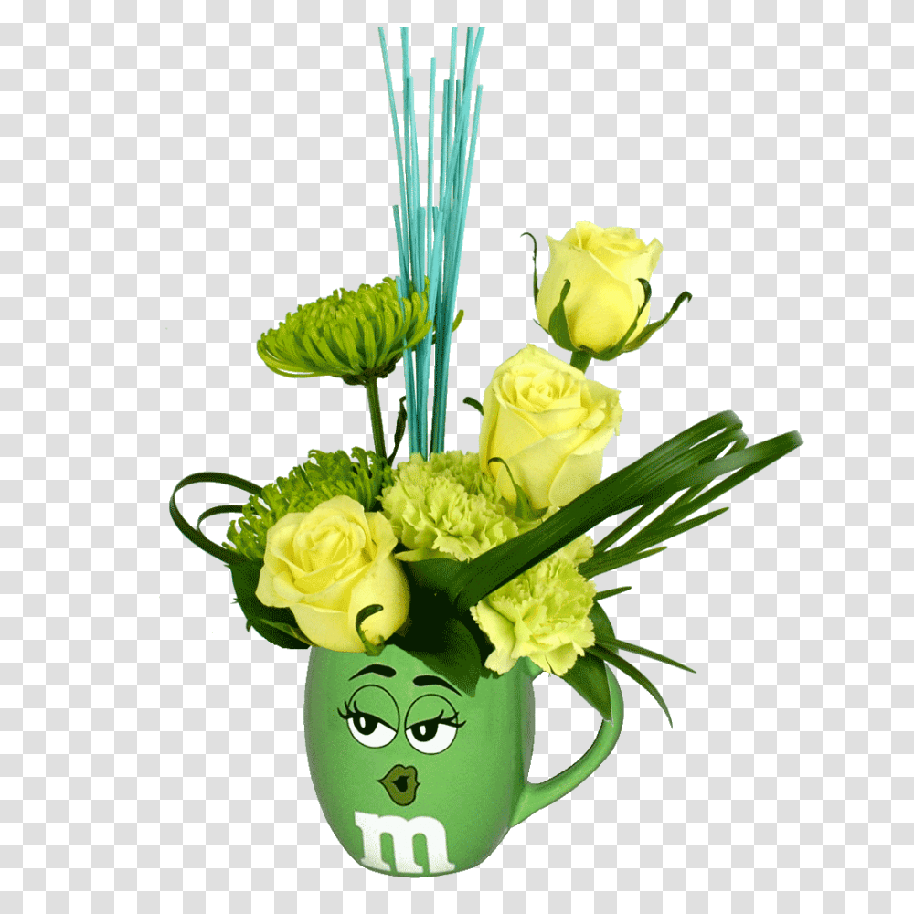 Green Mampm Character Flower Mug Designed, Plant, Blossom, Vase, Jar Transparent Png