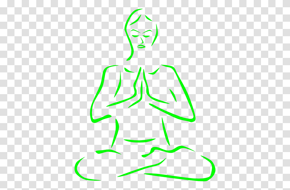 Green Meditating Silohette Clip Art, Drawing, Stencil Transparent Png