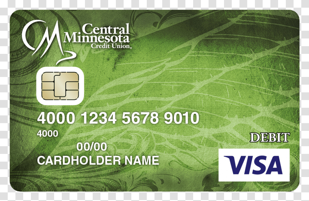 Green Motif Icbc Visa Debit Card, Label, Field, Plant Transparent Png