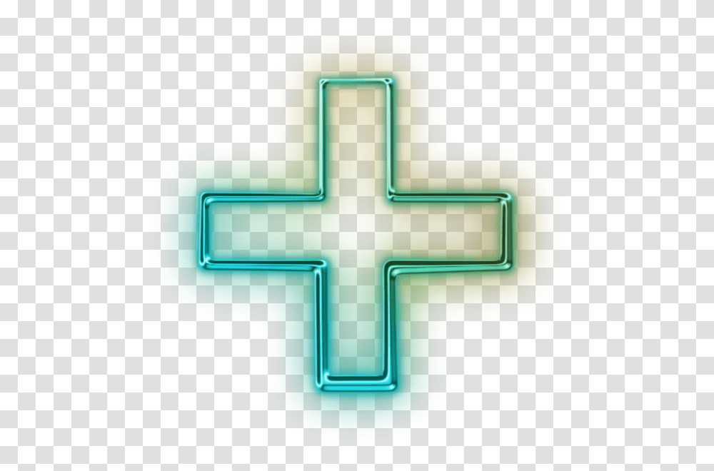 Green Neon Cross, Logo, Trademark, First Aid Transparent Png