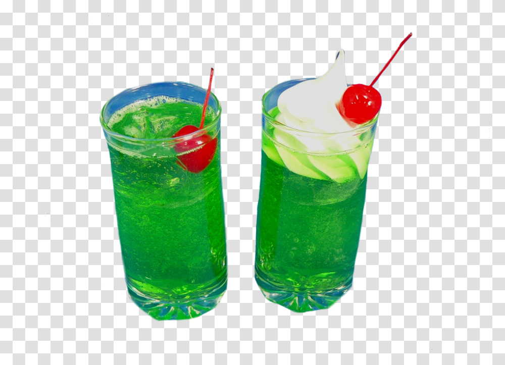 Green Neon Drink Drinks Cherry Cute Aesthetic Zombie, Cocktail, Alcohol, Beverage, Mojito Transparent Png