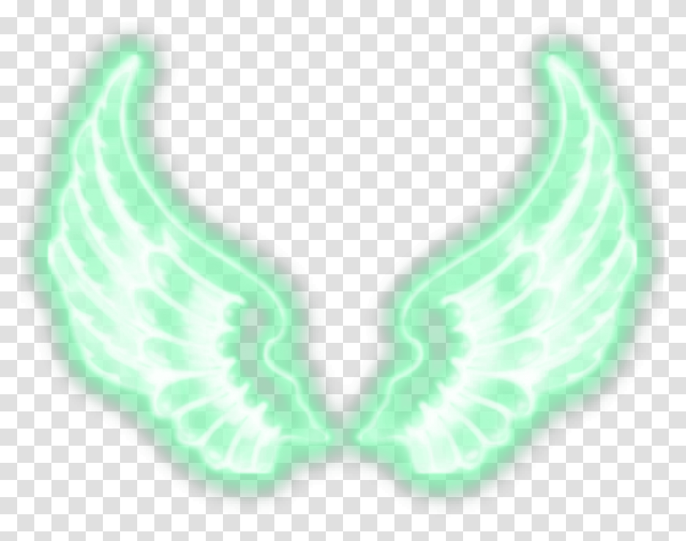 Green Neon Glow Wings Greenwings Spiral Swirl White Neon Wings, Light, Pattern, Emblem Transparent Png