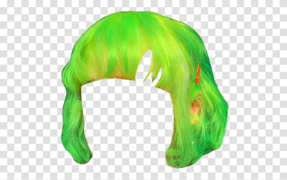 Green Neon Hair Cute Aesthetic Pngs Moodboard Neon Green Aesthetic, Bird, Animal, Apparel Transparent Png