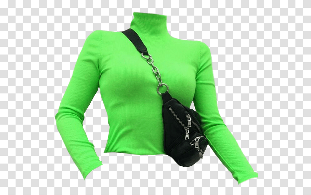 Green Neon Shirt Shirts Cute Aesthetic Pngs Neon Green Aesthetic, Long Sleeve, Apparel, Person Transparent Png