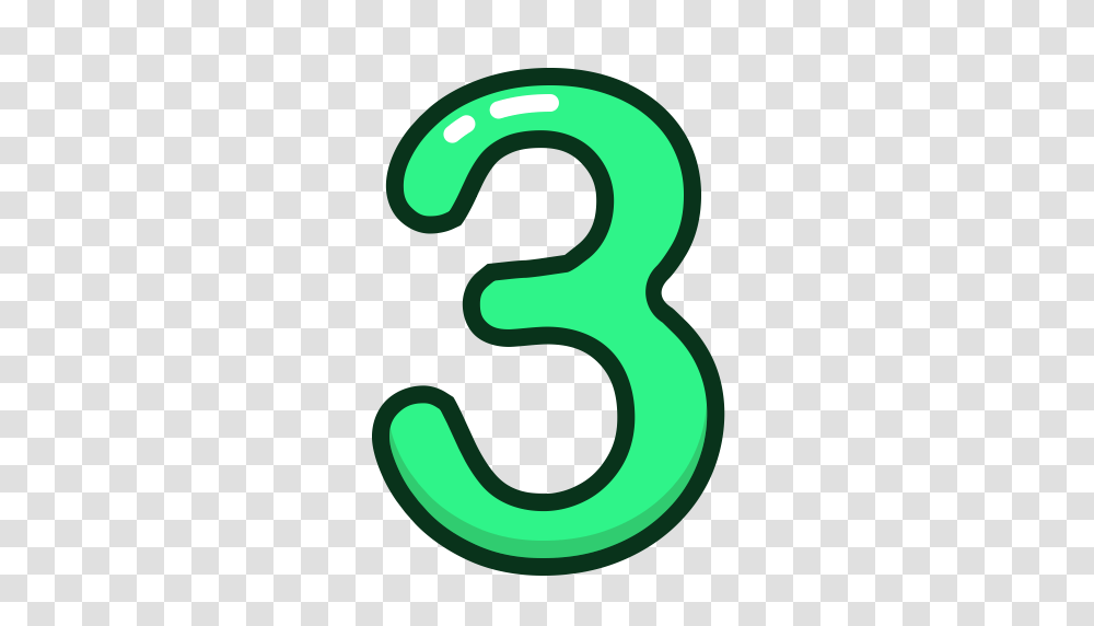 Green Number Numbers Study Three Icon Transparent Png