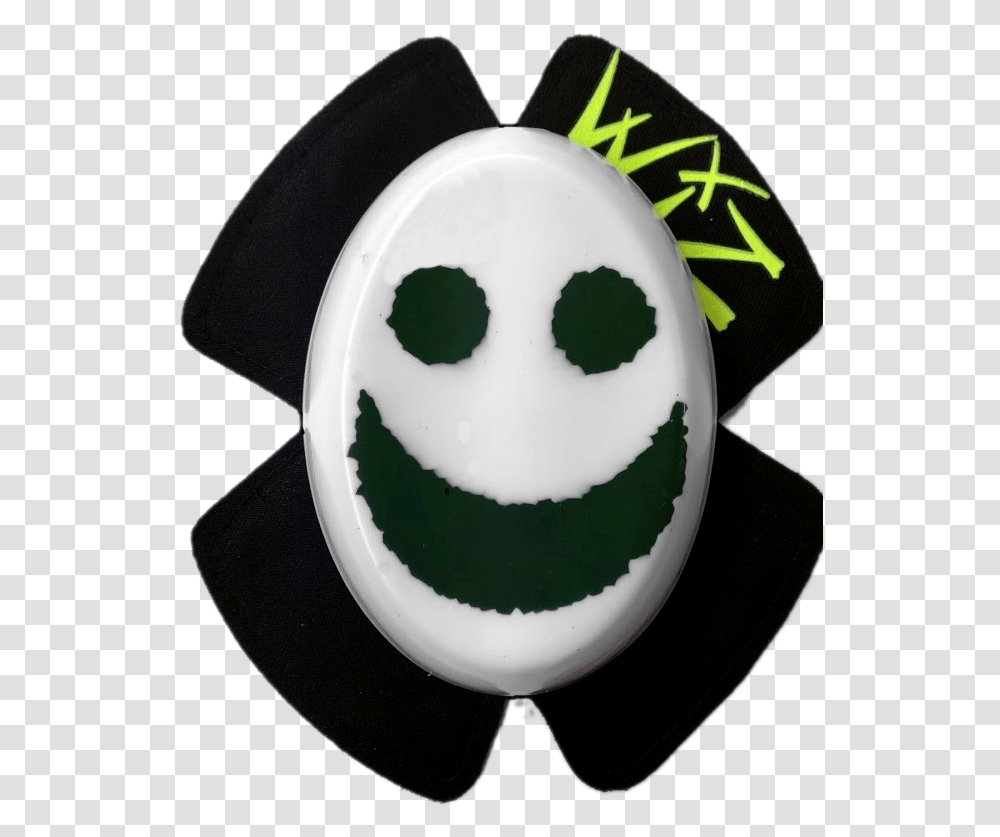 Green On White Smiley Face Kneesliders Smiley, Egg, Food, Plant, Dish Transparent Png