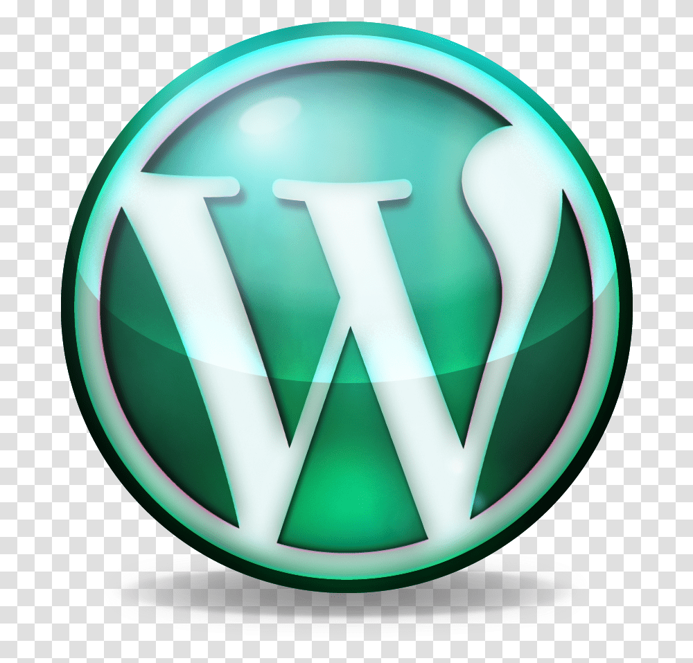 Green Orb Wordpress Logo Wordpress Logos, Trademark, Sphere, Badge Transparent Png