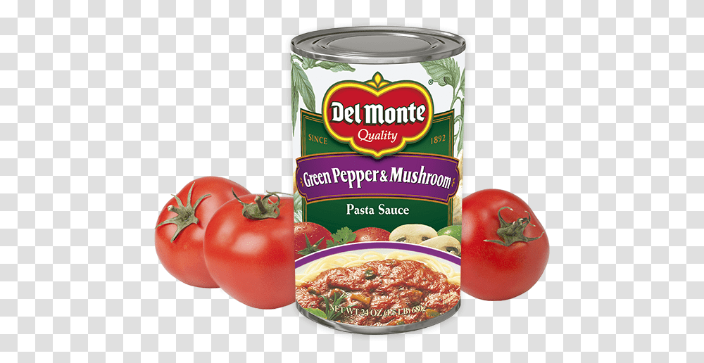 Green Pepper Amp Mushroom Pasta Sauce Del Monte Green Pepper And Mushroom Pasta Sauce, Pizza, Food, Canned Goods, Aluminium Transparent Png