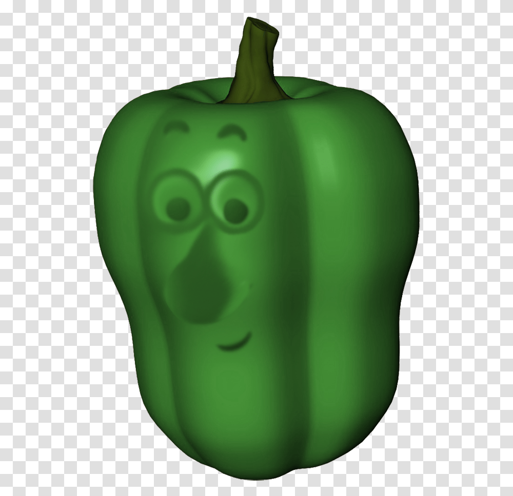 Green Pepper Cartoon Face Green Bell Pepper, Plant, Vegetable, Food Transparent Png