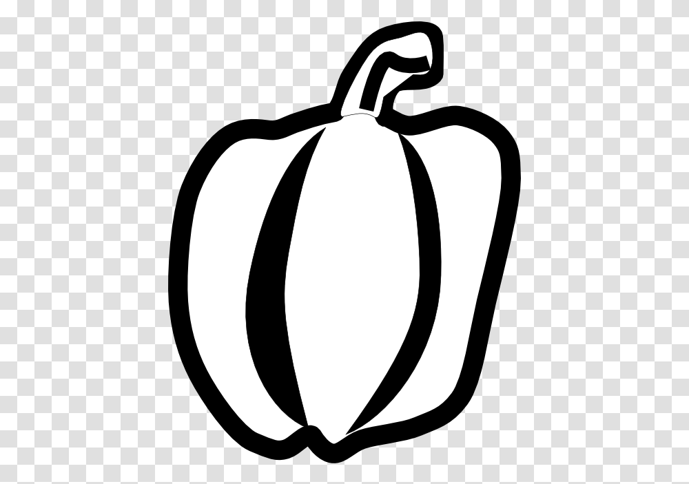 Green Pepper Line Art Clipart I2clipart Royalty Free Capsicum Black And White, Plant, Fruit, Food, Pear Transparent Png