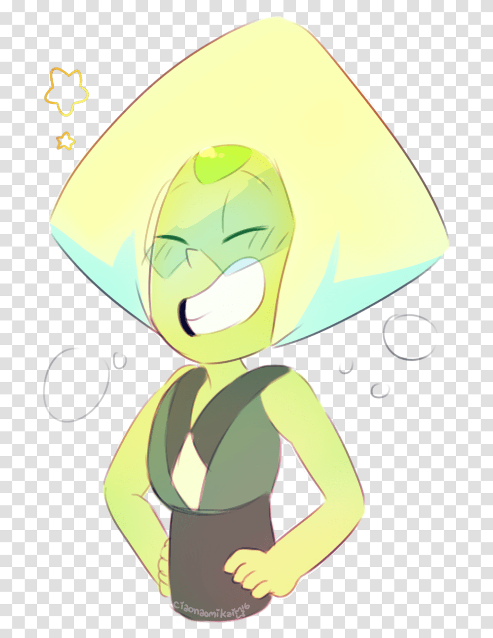 Green Peridot And Squetch Image Steven Universe Peridot Smiling, Apparel, Hat Transparent Png