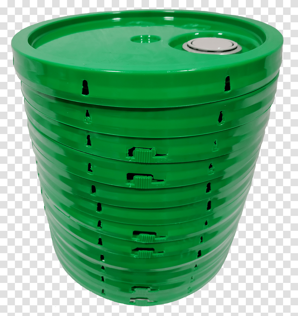 Green Plastic Lid With Gasket Tear Tab And Rieke Spout Plastic, Bucket, Jacuzzi, Tub, Hot Tub Transparent Png