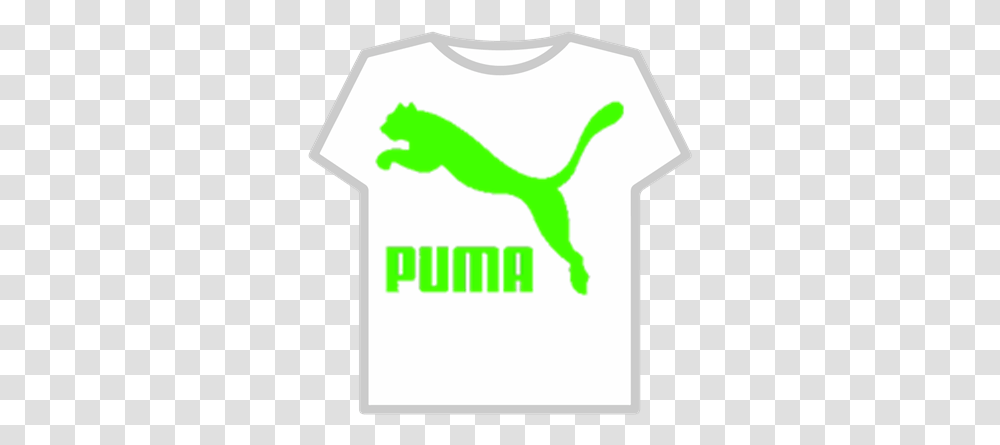 Green Puma Logo Roblox Blue Puma Logo, T-Shirt, Clothing, Text, Sleeve Transparent Png