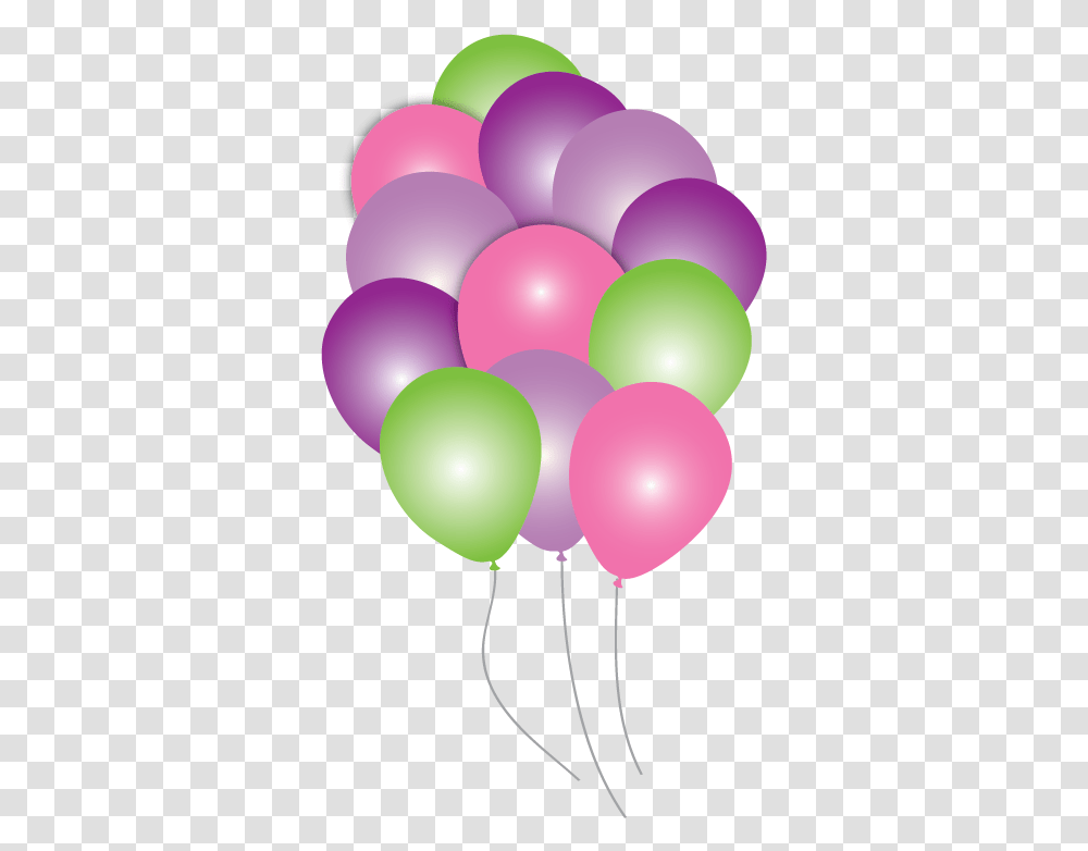 Green Purple Pink Balloons Transparent Png