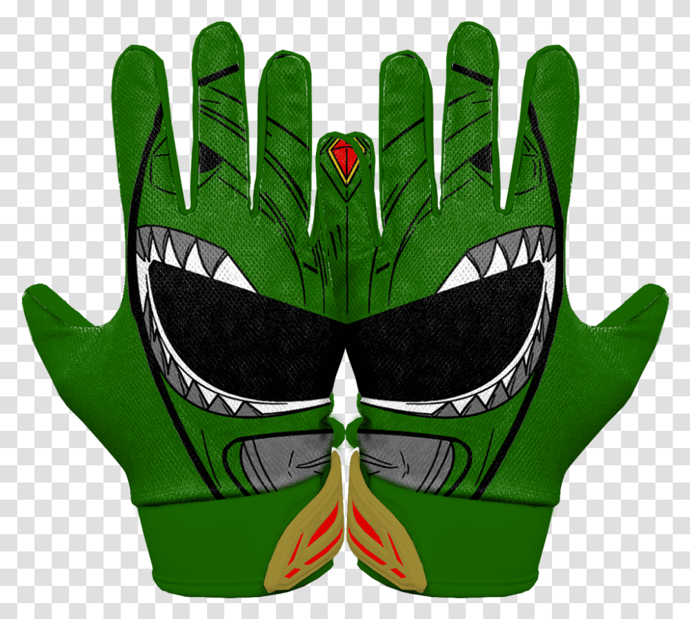 Green Ranger Football Gloves Power Rangers Football Gloves, Clothing, Apparel, Symbol, Architecture Transparent Png