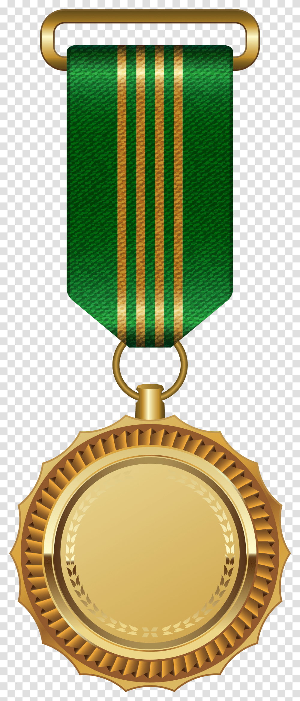 Green Ribbon Clipart Image Gold Medal With Green Ribbon, Lamp, Trophy Transparent Png