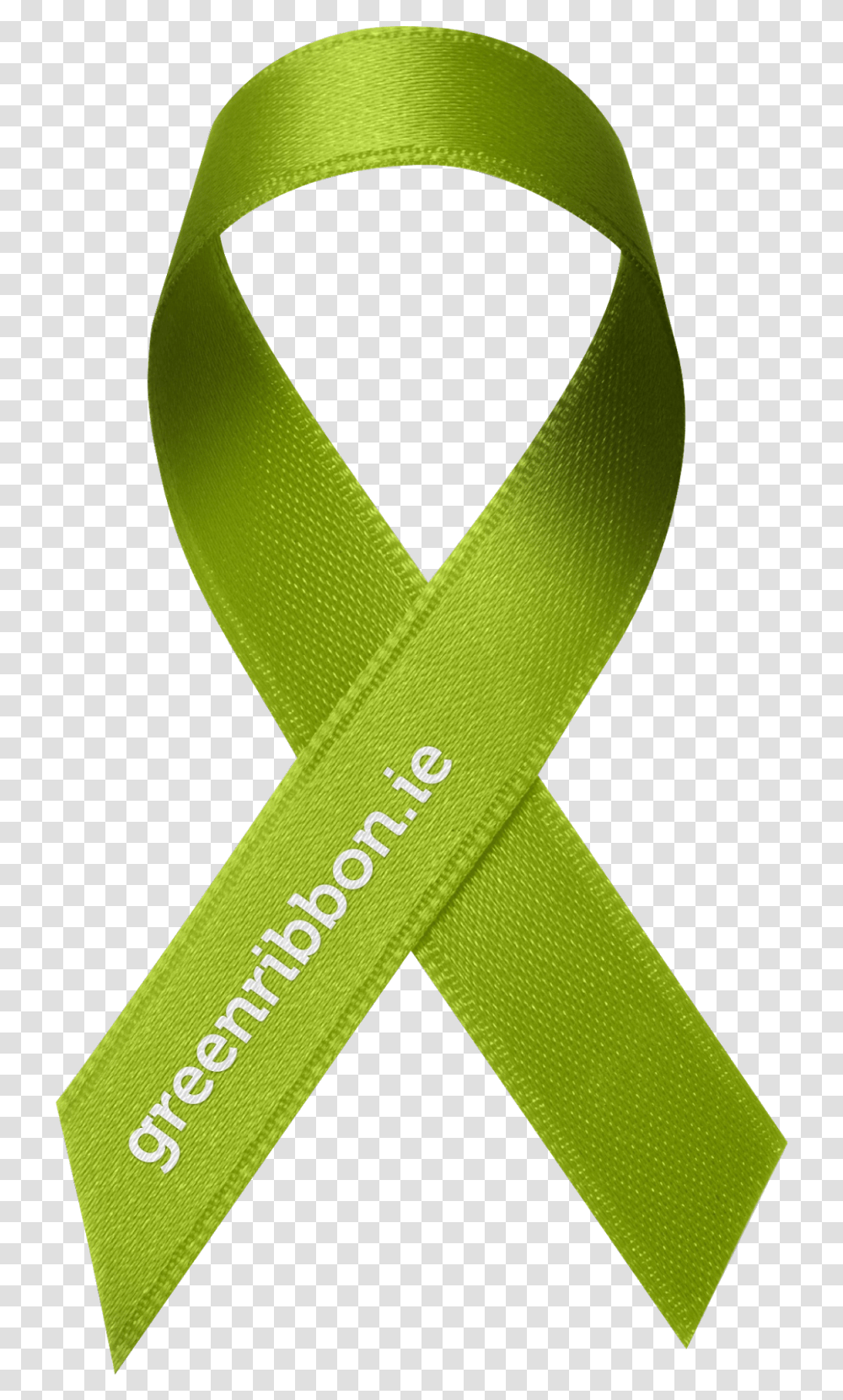 Green Ribbon Download Image Arts Green Ribbon Mental Health Ireland, Strap, Scarf, Clothing, Apparel Transparent Png