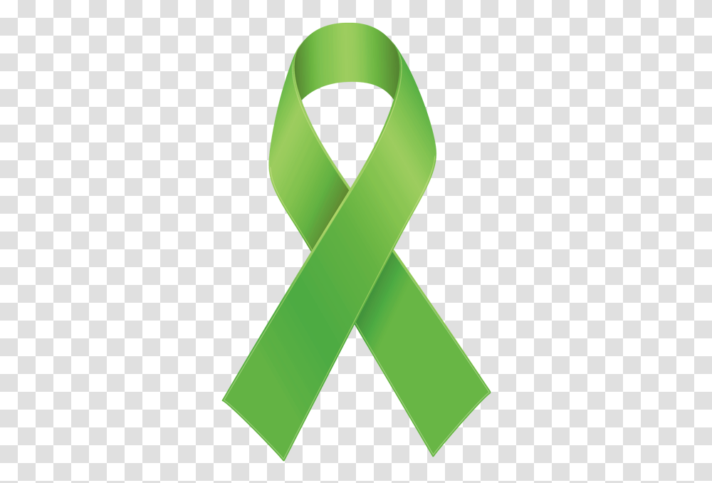 Green Ribbon & Free Ribbonpng Images Green Organ Donor Ribbon, Triangle, Text, Tape, Logo Transparent Png