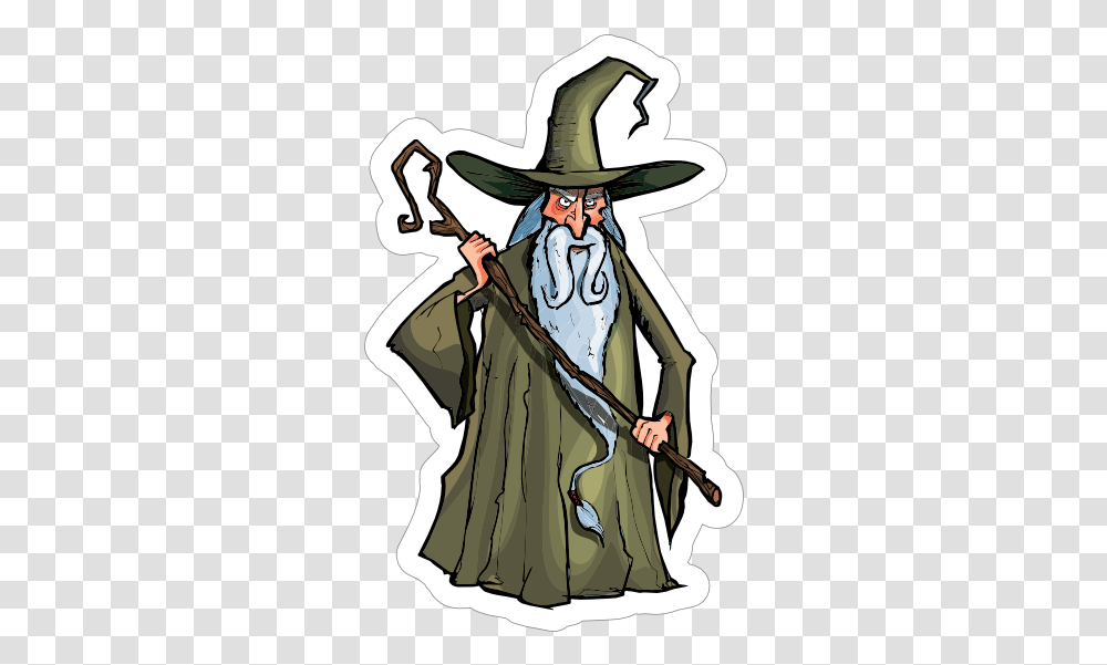 Green Robed Wizard Sticker Wizard, Person, Human, Clothing, Apparel Transparent Png