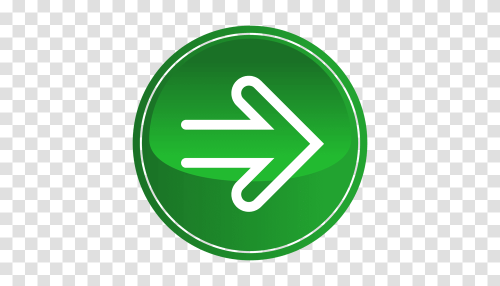 Green Round Arrow Button, Sign, Road Sign, Recycling Symbol Transparent Png