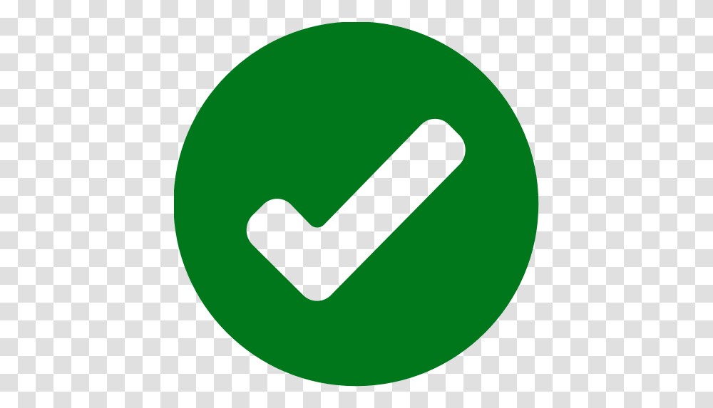 Green Round Check Mark Icon Circle Green Check Mark, Symbol, Logo, Trademark, Text Transparent Png