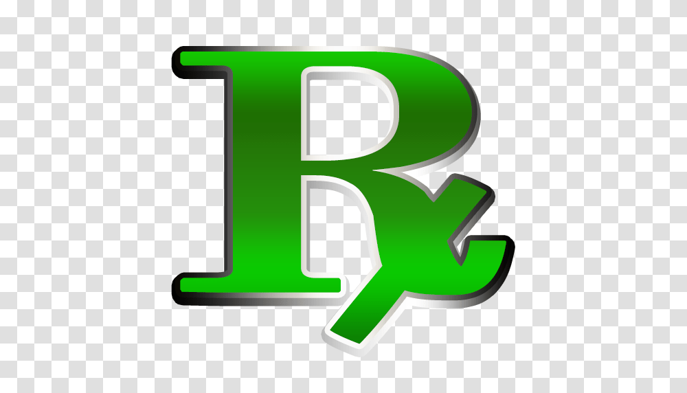 Green Rx Medicine Symbol Clipart Image, Number, Alphabet, First Aid Transparent Png