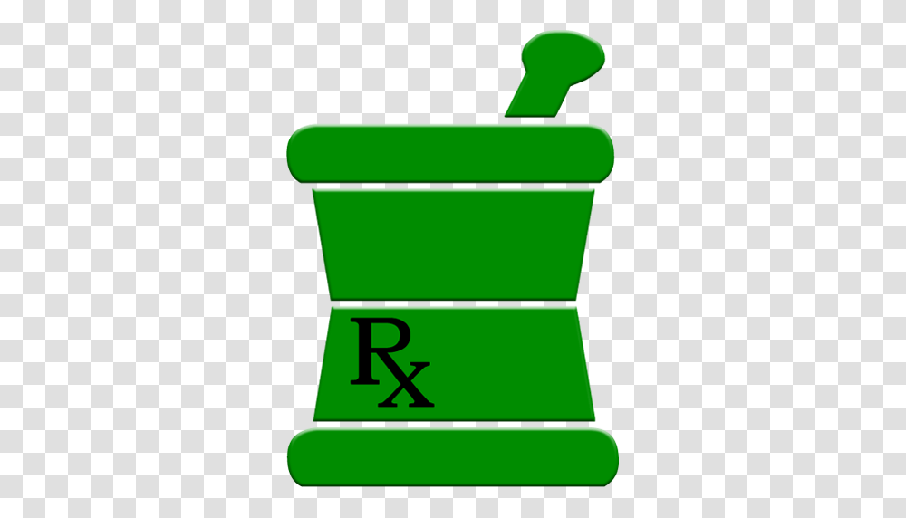 Green Rx Mortar Pestle Logo Clipart Image, Recycling Symbol, Number, Mailbox Transparent Png