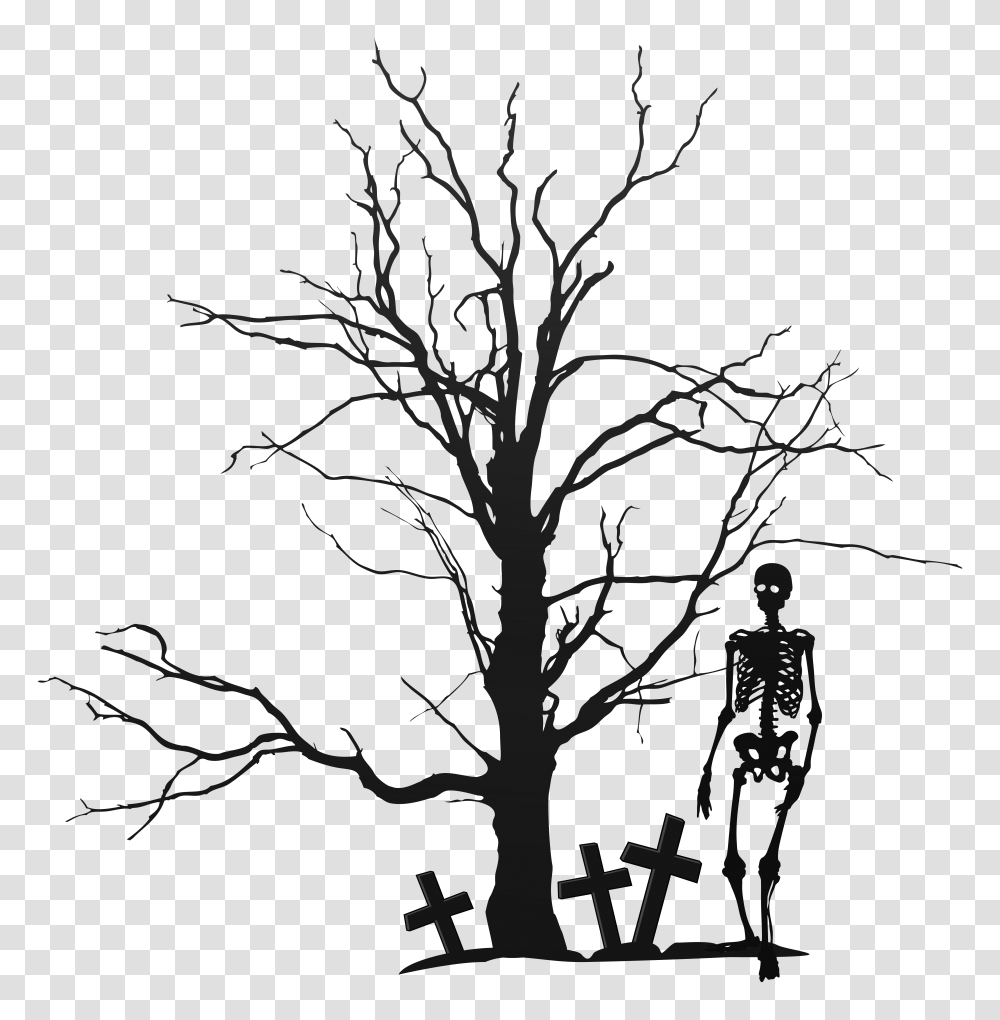 Green Skeleton Clip Art, Tree, Plant, Tree Trunk, Silhouette Transparent Png