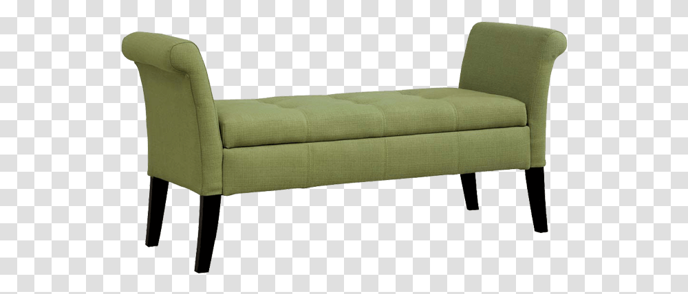 Green Sofa Bench Seat For 2 With Double Stitched Studio Couch, Furniture, Ottoman, Chair Transparent Png