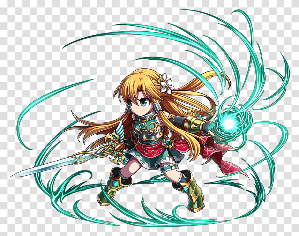 Green Sparkle Libera Brave Frontier Cartoon, Comics, Book, Manga, Graphics Transparent Png