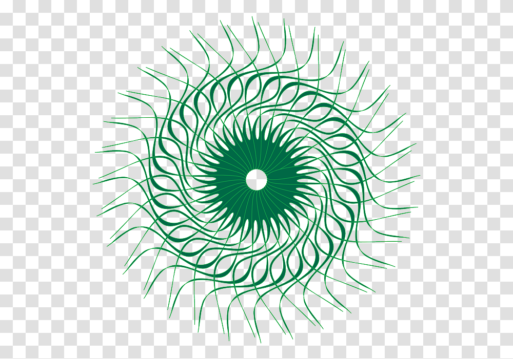 Green Sun Shape Circles Swirl Rays Shapes Circle, Ornament, Pattern, Fractal, Spiral Transparent Png