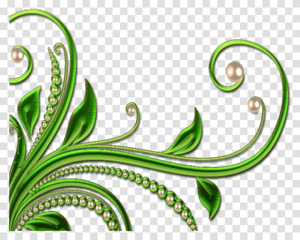 Green Swirl Clipart Leaves For Design, Floral Design, Pattern, Snake Transparent Png