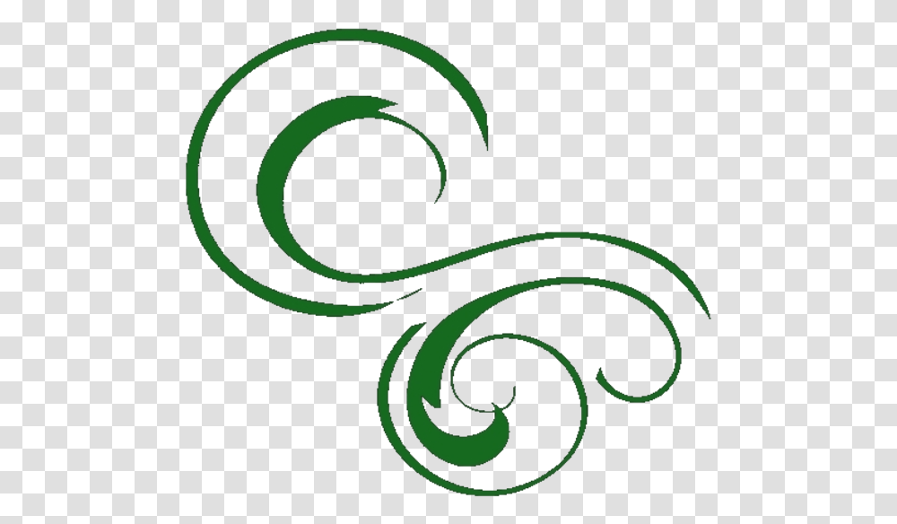 Green Swirly Line Art, Floral Design, Pattern Transparent Png