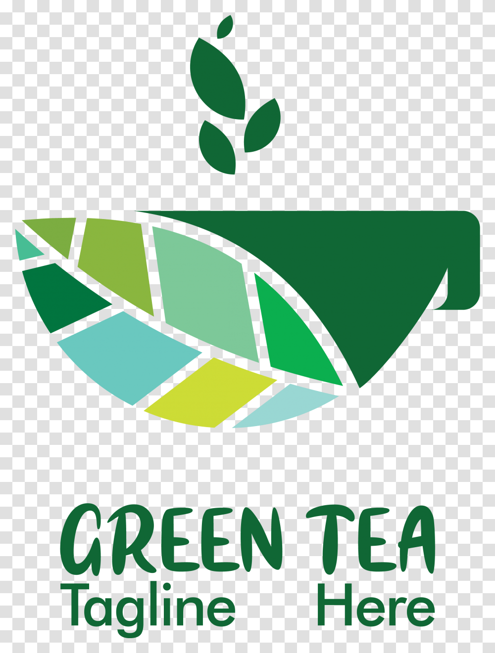 Green Tea Company Logo Vector Vertical, Graphics, Art, Poster, Advertisement Transparent Png