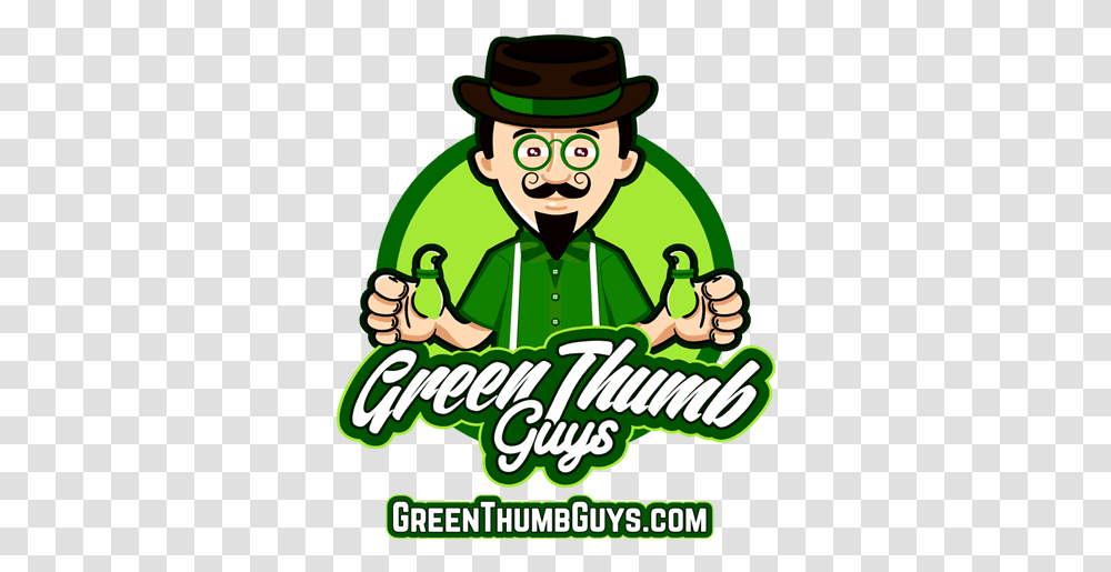 Green Thumb Guys Logo Cartoon Greenthumb, Person, Hat, Elf Transparent Png